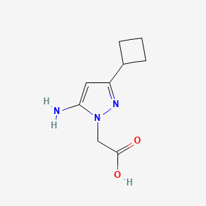 molecular formula C9H13N3O2 B1483847 2-(5-amino-3-cyclobutyl-1H-pyrazol-1-yl)acetic acid CAS No. 2098088-18-5