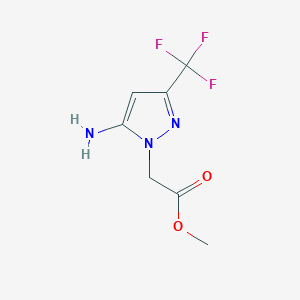 molecular formula C7H8F3N3O2 B1483848 methyl 2-(5-amino-3-(trifluoromethyl)-1H-pyrazol-1-yl)acetate CAS No. 2098023-52-8