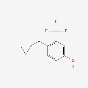 molecular formula C11H11F3O B14838483 4-(Cyclopropylmethyl)-3-(trifluoromethyl)phenol 