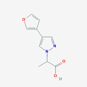 molecular formula C10H10N2O3 B1483855 2-(4-(furan-3-yl)-1H-pyrazol-1-yl)propanoic acid CAS No. 2090953-22-1
