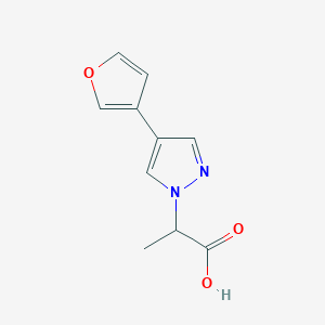 molecular formula C10H10N2O3 B1483855 2-(4-(呋喃-3-基)-1H-吡唑-1-基)丙酸 CAS No. 2090953-22-1