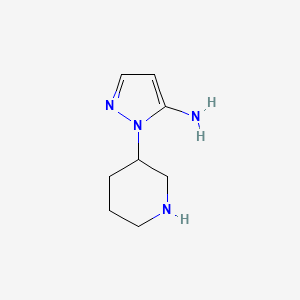 molecular formula C8H14N4 B1483856 1-(piperidin-3-yl)-1H-pyrazol-5-amine CAS No. 2098019-23-7