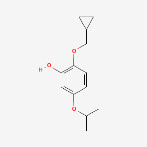 molecular formula C13H18O3 B14838575 2-(Cyclopropylmethoxy)-5-isopropoxyphenol 