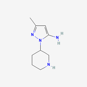 molecular formula C9H16N4 B1483858 3-methyl-1-(piperidin-3-yl)-1H-pyrazol-5-amine CAS No. 2098023-13-1