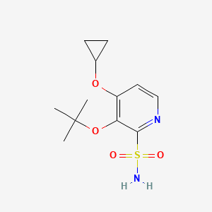 molecular formula C12H18N2O4S B14838581 3-Tert-butoxy-4-cyclopropoxypyridine-2-sulfonamide 