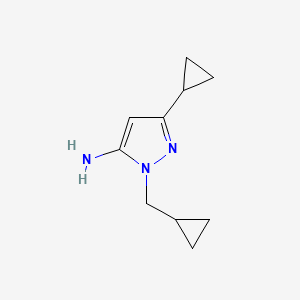 molecular formula C10H15N3 B1483863 3-环丙基-1-(环丙基甲基)-1H-吡唑-5-胺 CAS No. 2098131-42-9