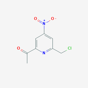 molecular formula C8H7ClN2O3 B14838643 1-[6-(Chloromethyl)-4-nitropyridin-2-YL]ethanone 