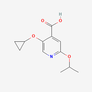 molecular formula C12H15NO4 B14838681 5-Cyclopropoxy-2-isopropoxyisonicotinic acid 