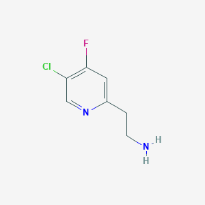 molecular formula C7H8ClFN2 B14838702 2-(5-Chloro-4-fluoropyridin-2-YL)ethanamine 