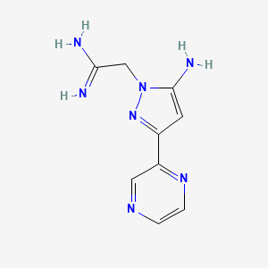 2-(5-amino-3-(pyrazin-2-yl)-1H-pyrazol-1-yl)acetimidamide
