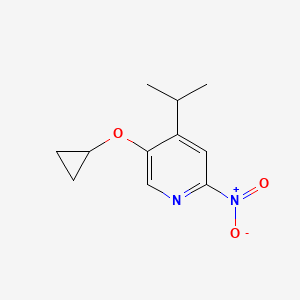 molecular formula C11H14N2O3 B14838723 5-Cyclopropoxy-4-isopropyl-2-nitropyridine 