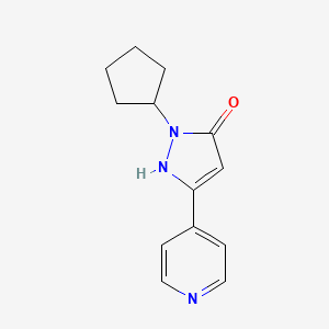 molecular formula C13H15N3O B1483875 1-cyclopentyl-3-(pyridin-4-yl)-1H-pyrazol-5-ol CAS No. 2098136-52-6