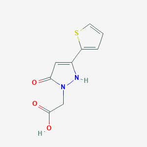 molecular formula C9H8N2O3S B1483876 2-(5-hydroxy-3-(thiophen-2-yl)-1H-pyrazol-1-yl)acetic acid CAS No. 2091198-43-3