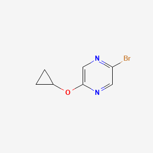 molecular formula C7H7BrN2O B14838764 2-Bromo-5-cyclopropoxypyrazine 