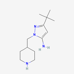 molecular formula C13H24N4 B1483878 3-(tert-butyl)-1-(piperidin-4-ylmethyl)-1H-pyrazol-5-amine CAS No. 2097987-38-5