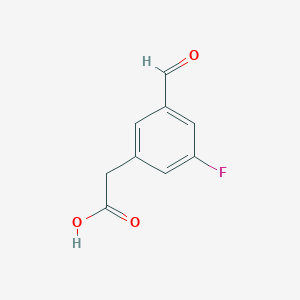 molecular formula C9H7FO3 B14838788 (3-Fluoro-5-formylphenyl)acetic acid 