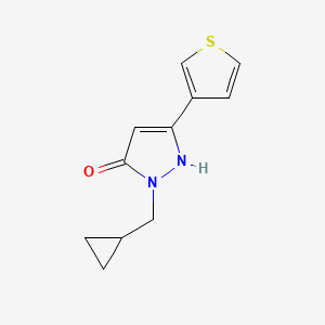molecular formula C11H12N2OS B1483879 1-(cyclopropylmethyl)-3-(thiophen-3-yl)-1H-pyrazol-5-ol CAS No. 2097952-87-7