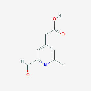 molecular formula C9H9NO3 B14838791 (2-Formyl-6-methylpyridin-4-YL)acetic acid 