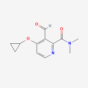 molecular formula C12H14N2O3 B14838829 4-Cyclopropoxy-3-formyl-N,N-dimethylpicolinamide 