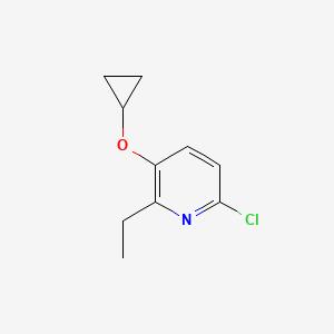 molecular formula C10H12ClNO B14838859 6-Chloro-3-cyclopropoxy-2-ethylpyridine 