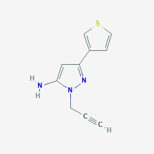 molecular formula C10H9N3S B1483886 1-(prop-2-yn-1-yl)-3-(thiophen-3-yl)-1H-pyrazol-5-amine CAS No. 2092100-83-7