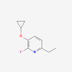 molecular formula C10H12FNO B14838884 3-Cyclopropoxy-6-ethyl-2-fluoropyridine 