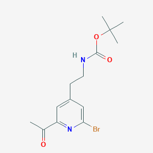 Tert-butyl 2-(2-acetyl-6-bromopyridin-4-YL)ethylcarbamate