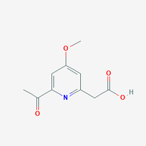 molecular formula C10H11NO4 B14838929 (6-Acetyl-4-methoxypyridin-2-YL)acetic acid 