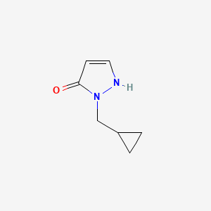 molecular formula C7H10N2O B1483893 1-(cyclopropylmethyl)-1H-pyrazol-5-ol CAS No. 2098019-08-8