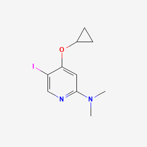 molecular formula C10H13IN2O B14839030 4-Cyclopropoxy-5-iodo-N,N-dimethylpyridin-2-amine 