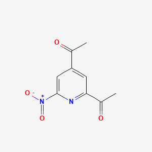 molecular formula C9H8N2O4 B14839069 1-(2-Acetyl-6-nitropyridin-4-YL)ethanone 