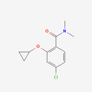 molecular formula C12H14ClNO2 B14839098 4-Chloro-2-cyclopropoxy-N,N-dimethylbenzamide 