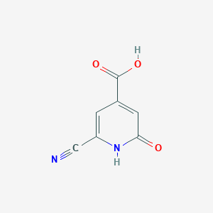 molecular formula C7H4N2O3 B14839109 2-Cyano-6-hydroxyisonicotinic acid 