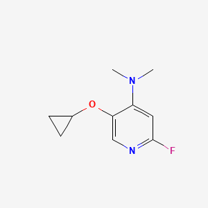 molecular formula C10H13FN2O B14839151 5-Cyclopropoxy-2-fluoro-N,N-dimethylpyridin-4-amine 