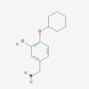 molecular formula C13H19NO2 B14839155 5-(Aminomethyl)-2-(cyclohexyloxy)phenol 