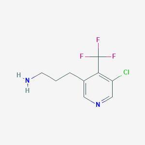 molecular formula C9H10ClF3N2 B14839185 3-(5-Chloro-4-(trifluoromethyl)pyridin-3-yl)propan-1-amine 