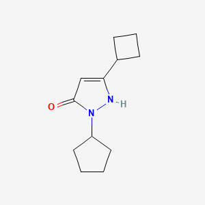 molecular formula C12H18N2O B1483920 3-环丁基-1-环戊基-1H-吡唑-5-醇 CAS No. 2098019-46-4