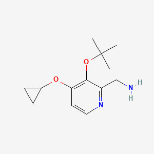 molecular formula C13H20N2O2 B14839217 (3-Tert-butoxy-4-cyclopropoxypyridin-2-YL)methanamine 