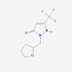 molecular formula C9H11F3N2O2 B1483922 1-((tetrahydrofuran-2-yl)methyl)-3-(trifluoromethyl)-1H-pyrazol-5-ol CAS No. 2090573-44-5
