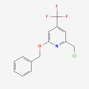 molecular formula C14H11ClF3NO B14839221 2-(Benzyloxy)-6-(chloromethyl)-4-(trifluoromethyl)pyridine 