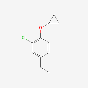 molecular formula C11H13ClO B14839236 2-Chloro-1-cyclopropoxy-4-ethylbenzene 