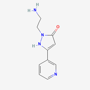 molecular formula C10H12N4O B1483924 1-(2-aminoethyl)-3-(pyridin-3-yl)-1H-pyrazol-5-ol CAS No. 2092281-54-2