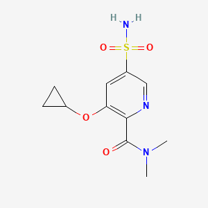 molecular formula C11H15N3O4S B14839266 3-Cyclopropoxy-N,N-dimethyl-5-sulfamoylpicolinamide 