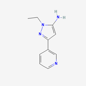 molecular formula C10H12N4 B1483927 1-乙基-3-(吡啶-3-基)-1H-吡唑-5-胺 CAS No. 2091684-34-1