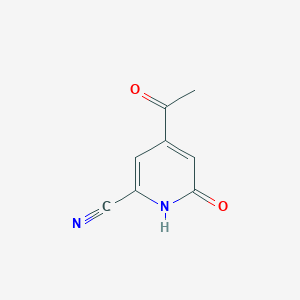 molecular formula C8H6N2O2 B14839285 4-Acetyl-6-hydroxypyridine-2-carbonitrile 