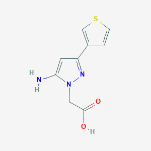 molecular formula C9H9N3O2S B1483930 2-(5-amino-3-(thiophen-3-yl)-1H-pyrazol-1-yl)acetic acid CAS No. 2098140-51-1