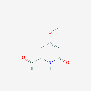 molecular formula C7H7NO3 B14839324 6-Hydroxy-4-methoxypyridine-2-carbaldehyde 