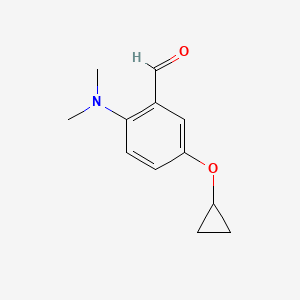 molecular formula C12H15NO2 B14839357 5-Cyclopropoxy-2-(dimethylamino)benzaldehyde 