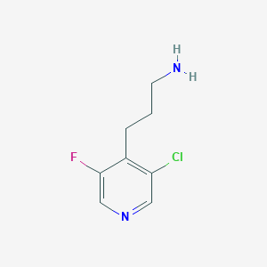 molecular formula C8H10ClFN2 B14839364 3-(3-Chloro-5-fluoropyridin-4-YL)propan-1-amine 