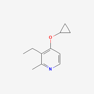 molecular formula C11H15NO B14839365 4-Cyclopropoxy-3-ethyl-2-methylpyridine 